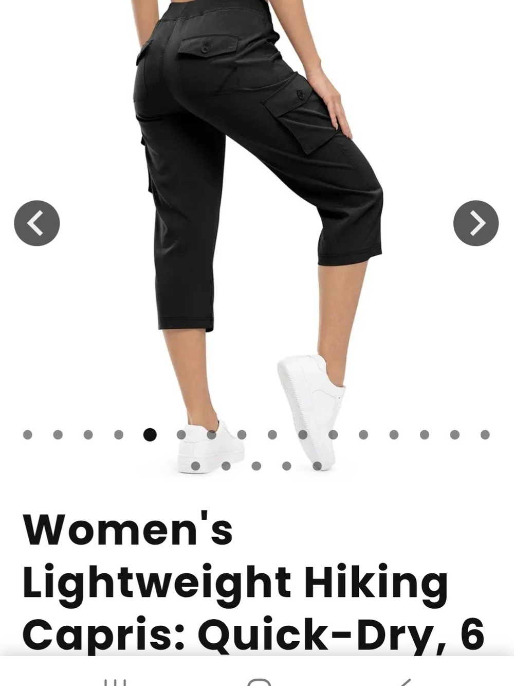 Lightweight Women's Hiking Capris - Black